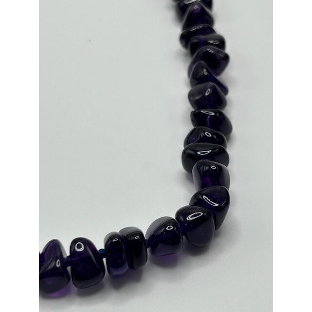 NWT Peyote Bird Amethyst Chip Beads Necklace Genuine Stone Sterling Silver 17" - Picture 8 of 9